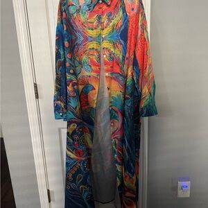 Colorful Abstract Long Coat